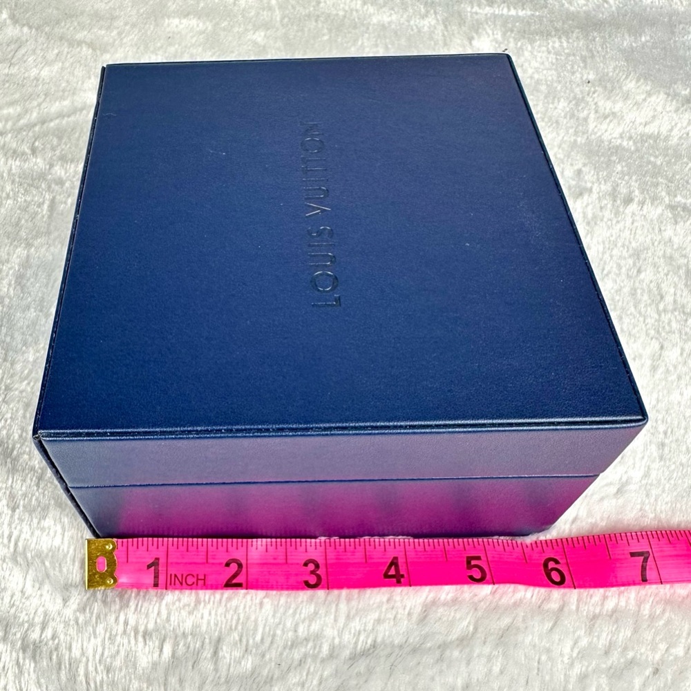 Louis Vuitton Large size Blue Leather jewelry box or watch box LIKE NEW RARE - Picture 12 of 13